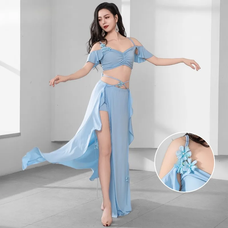 costumes-de-danse-du-ventre-personnalises-ensemble-de-costume-d'entrainement-de-conception-de-petales-costume-de-danse-orientale-uniforme-de-classe-vetements-de-groupe-haut-jupe-2-pieces