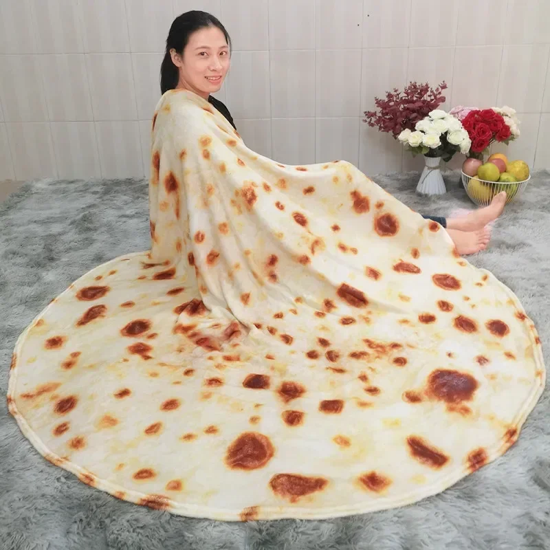 JBTP New Corn Tortilla Blanket Pita Lavash Soft Throw Blanket for Bed Fleece Sofa Plaid Plush Bedspreads Manta Burrito Koce