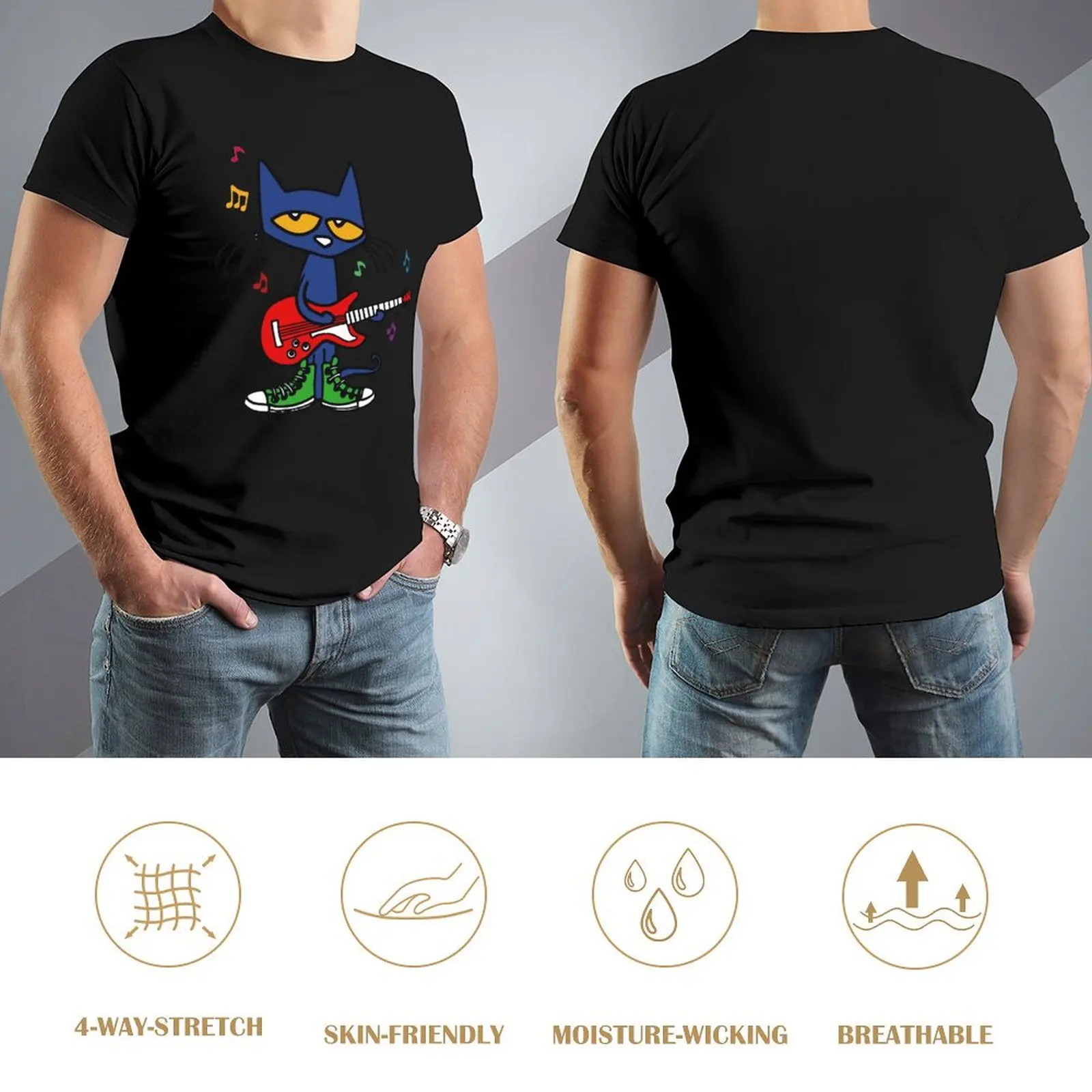 Pete Lá Cica Énekhang Póló Kosárlabda Grafikus tees Férfi ruhák Porhanyós Ingujj T-idom Alföld Fehér T shirts férfiak