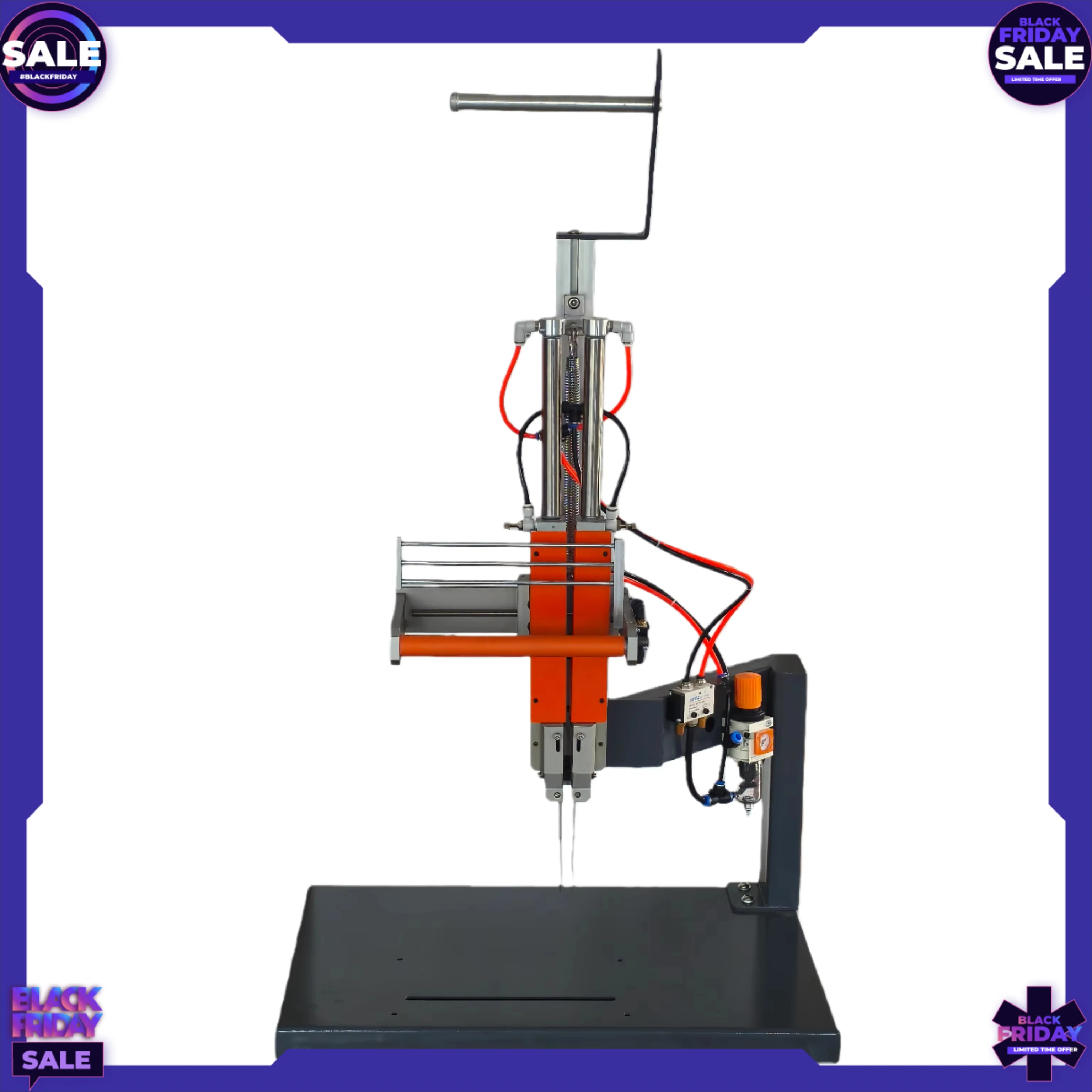 Booster Metal Double Cylinder Semi-Automatic Pneumatic Elastic Staple Machine for Securing Various Items on Packaging