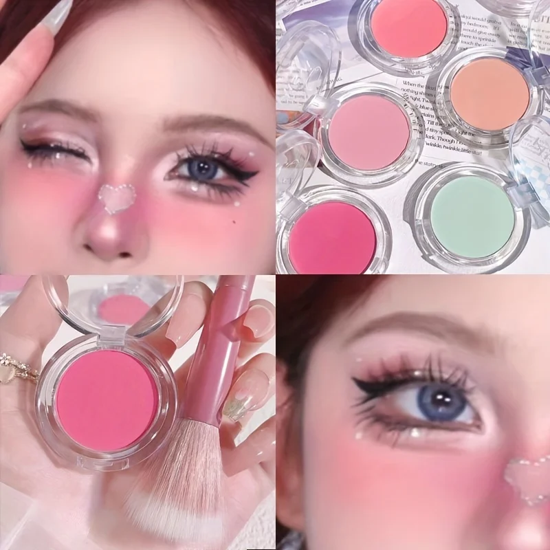 Iluminar rosto blush paleta rosto contorno rosto blush bochecha matiz bochecha rouge à prova dwaterproof água monocromático fosco maquiagem feminina 1pc