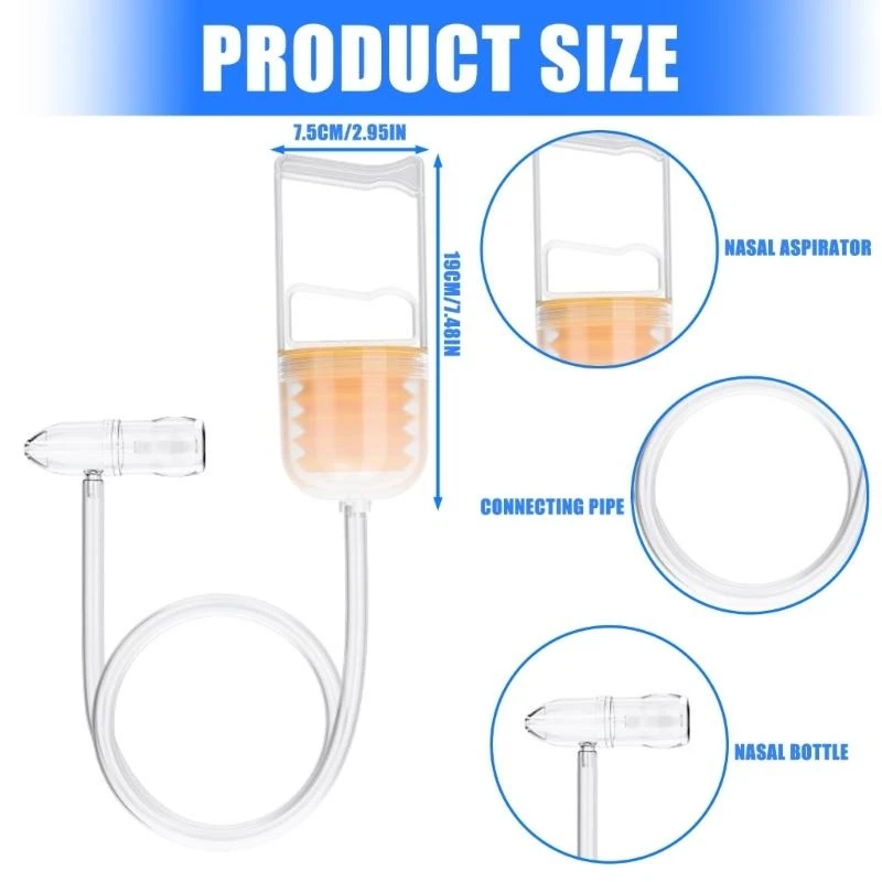 J15U المحمولة المحمولة الشافطة الأنفية أداة إزالة Booger للطفل مع تصميم يدوي سحب لسهولة التنظيف #6