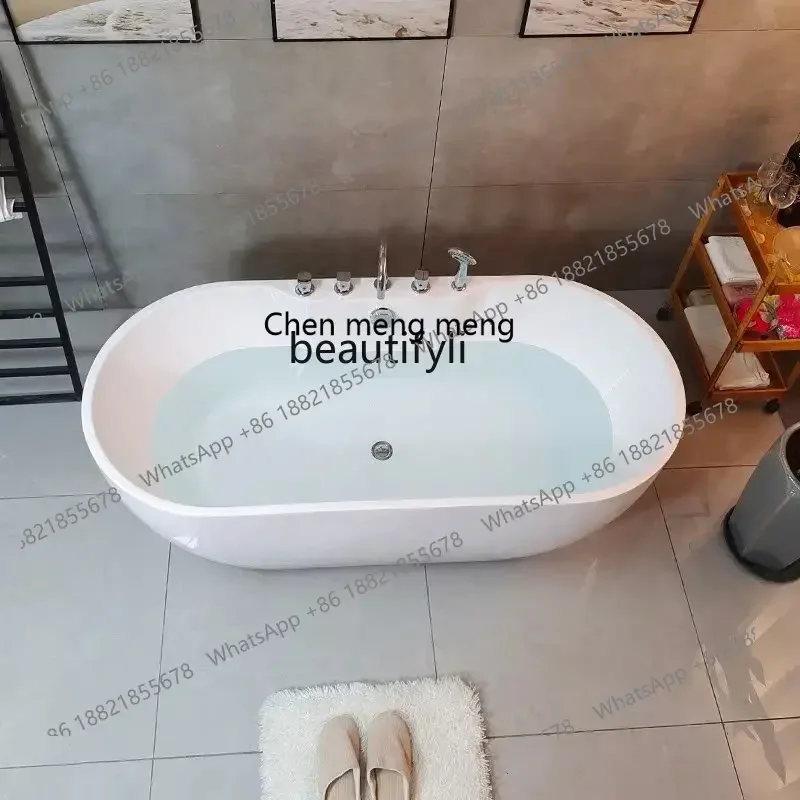 ss8350 Small apartment bathtub hotel homestay bathtub independent movable oval integrated princess bathtub