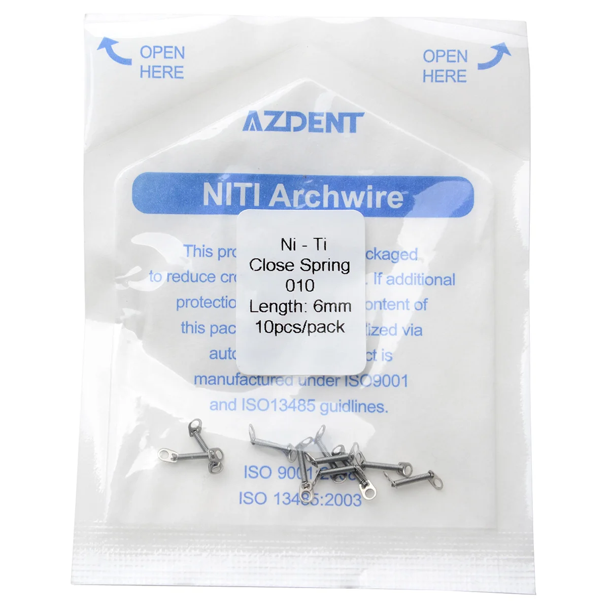 5 Packungen AZDENT Dental Kieferorthopädische Schließfederspule Niti Vorzähne Zahndrehmoment mit großem Zugring 0,008/0,010/0,12/0,014 – Detail 2
