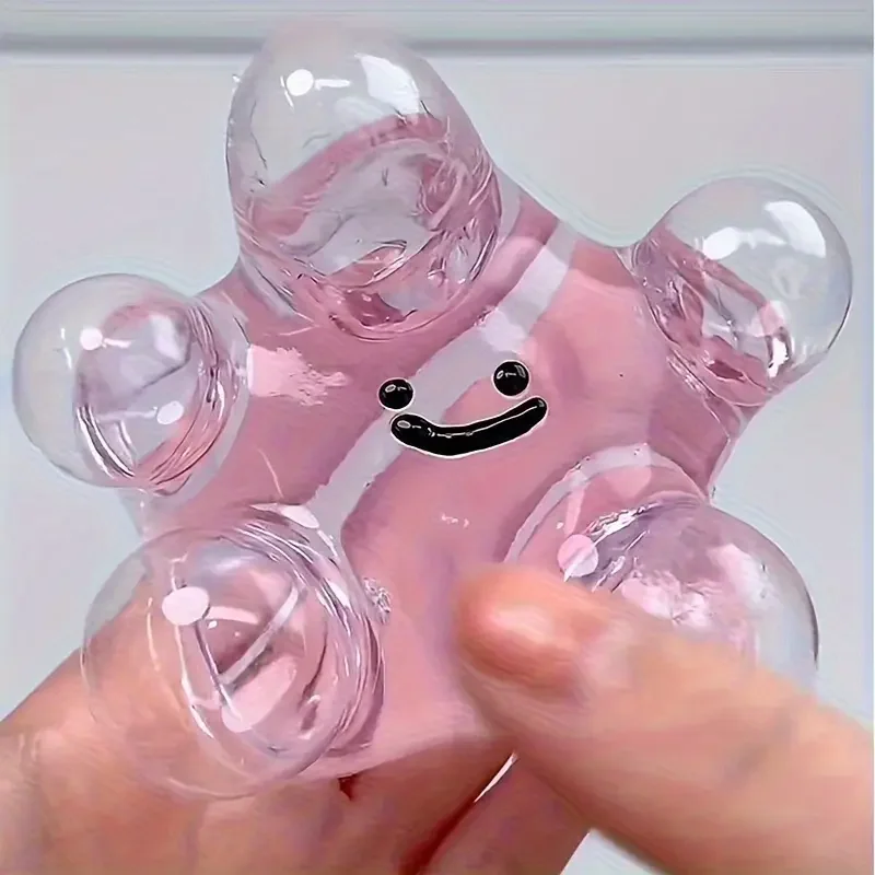 Squeeze Toy Adjustable Vacuum Squishy Stress Ball Toy for Stress Relief and Relaxation Transparent Bouncy Bubble Ball Party Gift