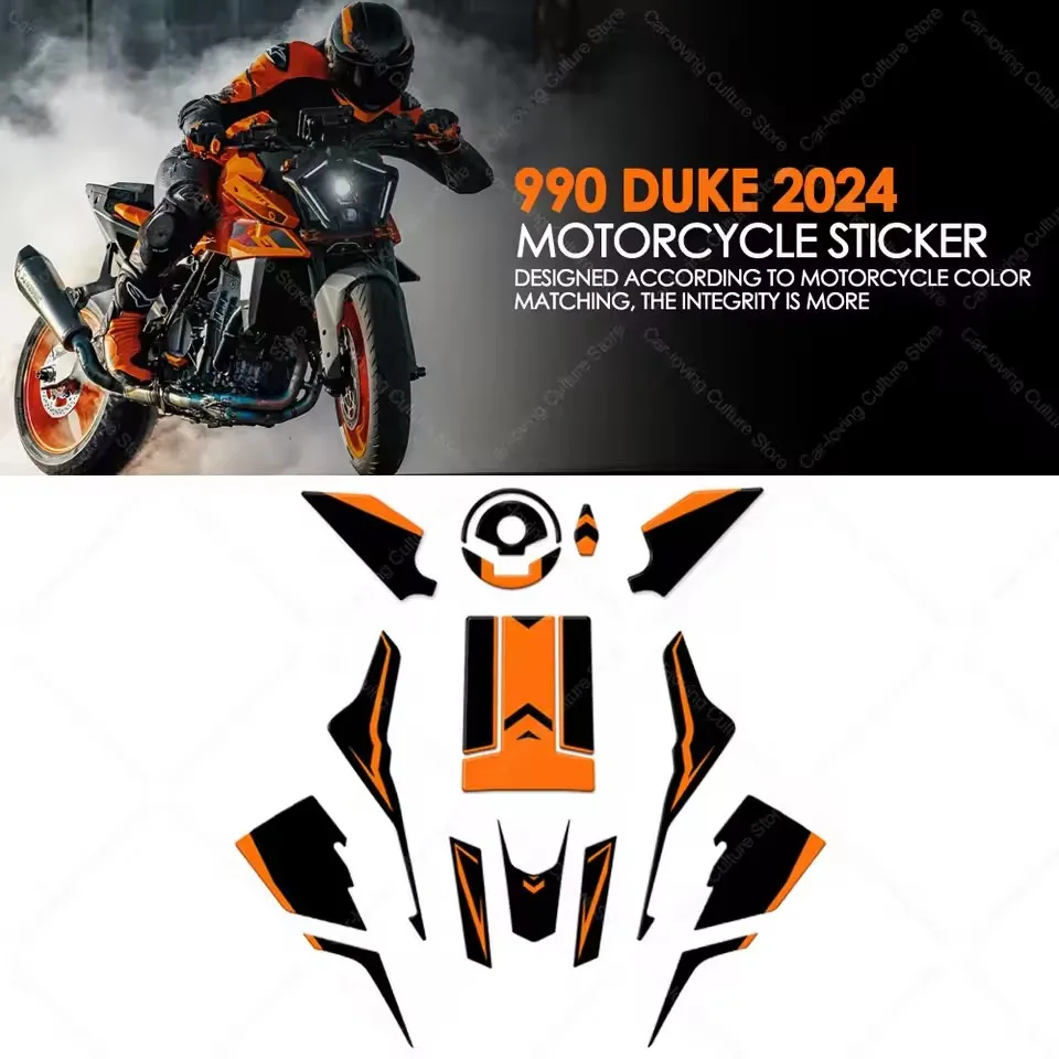 Motorcycle Accessories Motorcycle Tank Pad Sticker Kit Protector 3D Resin Sticker For 990 Duke 990Duke 2024