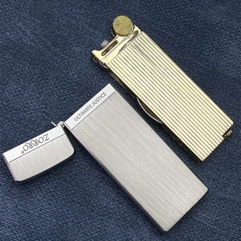 ZORRO Ultra-thin Pure Copper Mini Kerosene Lighter Portable Metal Windproof Grinding Wheel Lighters Cigarette Smoking Gadgets view 6