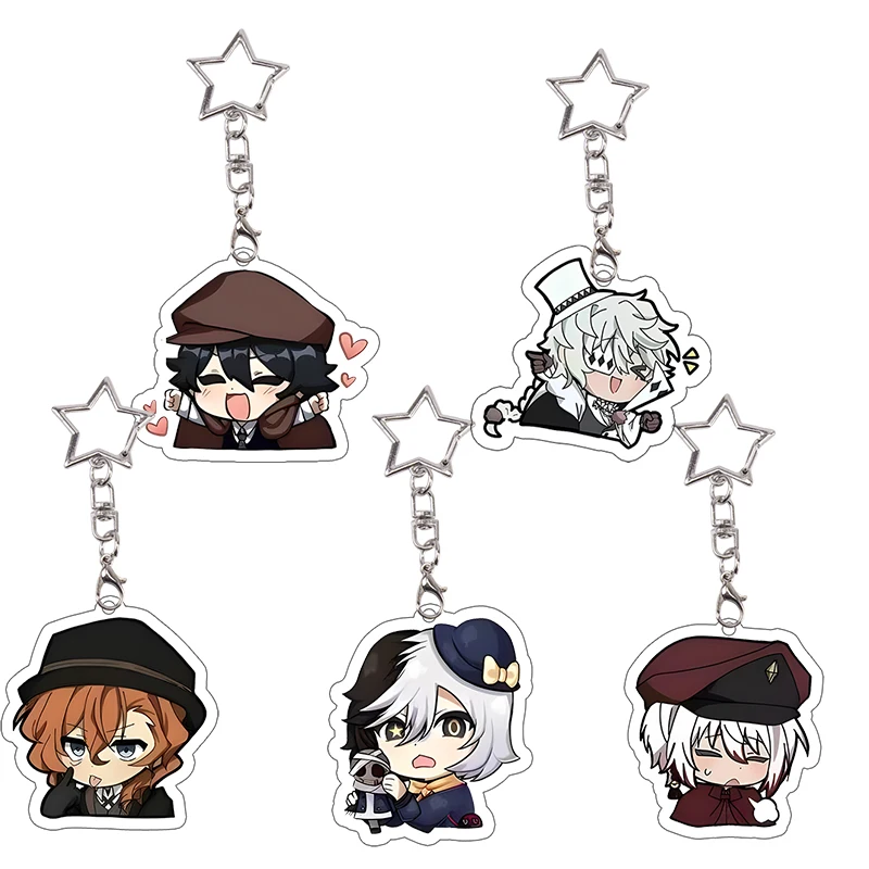 Bungo Stray Dogs Acryl-Schlüsselanhänger Ranpo Kawaii Student Chuuya Gogol Dekorationszubehör Sigma Taschenanhänger Geburtstagsgeschenk