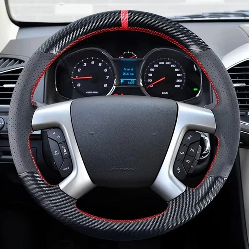 Cubierta de volante de fibra de carbono para Chevrolet, Tahoe, Suburban, Avalanche, Captiva, Silverado, Express, Traverse, GMC, Sierra, Daewoo