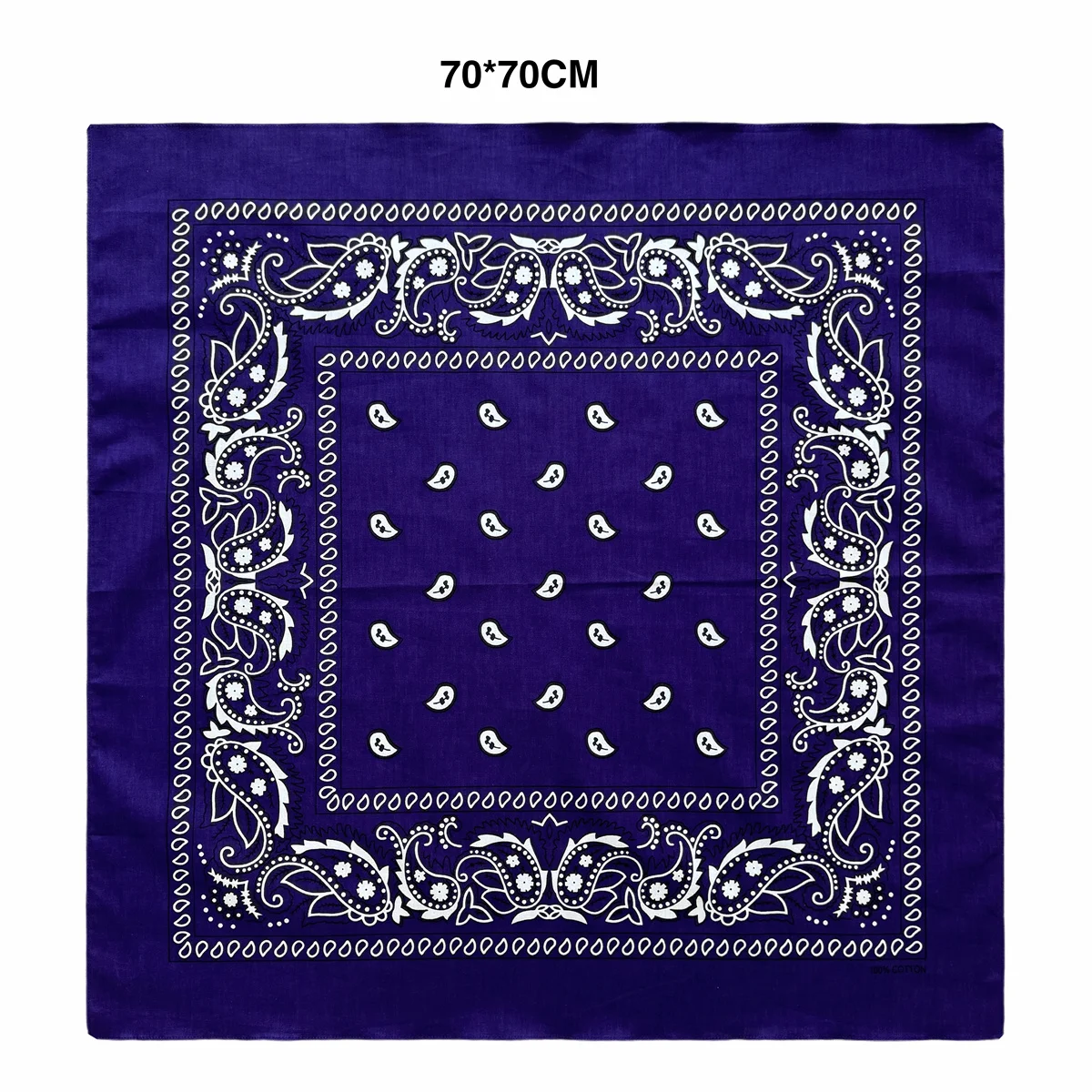 High Quality 70CM Oversized Hip Hop Cashew Cotton Square Bandana Scarf Headband Black Paisley Gifts For Men/Boys/Girls image 6