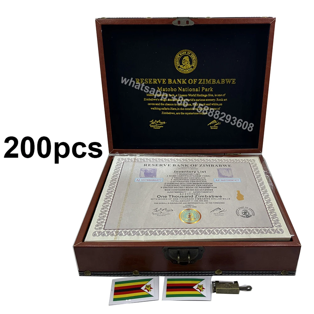 200pcs/box Zimbabwe Banknote scroll ONE THOUSAND Zimbabwe Dollar Bills Paper Banknote with UV light watermark Creative gift