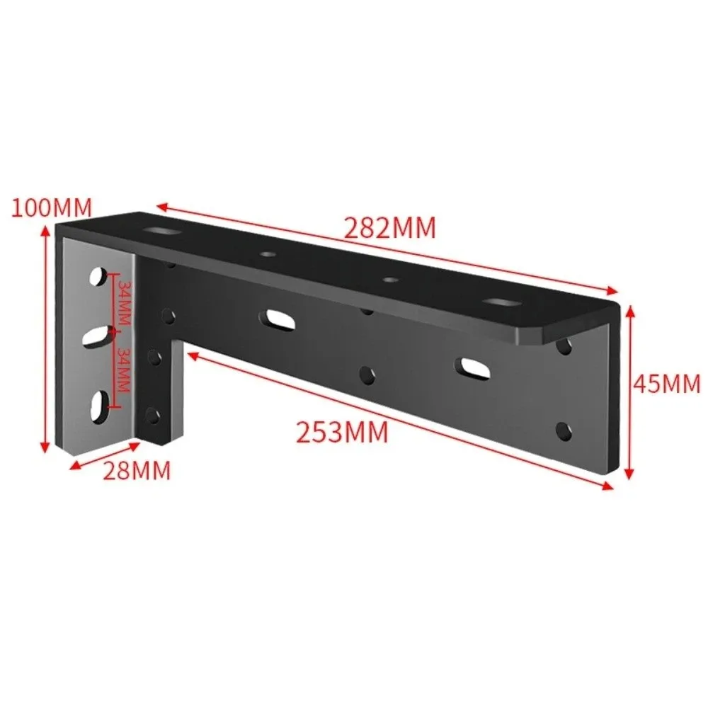 1 Pair 90 Degree L-Shaped Corner Brackets Wall Mount Black Floating Shelf Support Bracket Multi-size Corner Brace Wall Mount