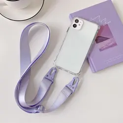 Crossbody Strap Belt Lanyard Case For Samsung Galaxy A55 A35 A54 A34 A15 A14 S23 Ultra Clear Hard PC Acrylic Shockproof Cover