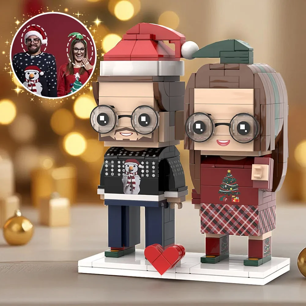 

Two Person Photo Granules Building Blocks My Custom Brickfigures Small Particle Ornament Christmas Gift for Friends and Family