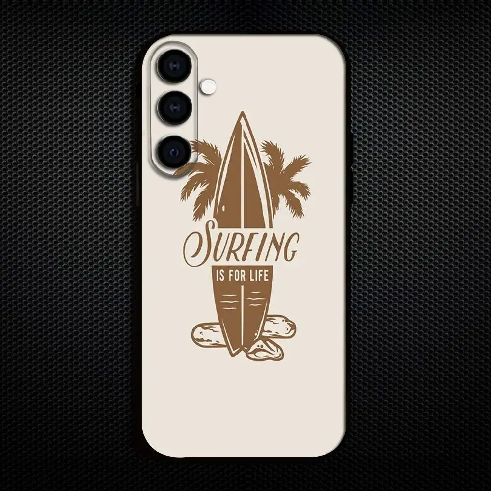 Sommer Strand Logo Handyhülle für Samsung Galaxy A73, A72, A71, A70, A53, A52, A51, andere weiche schwarze Abdeckung