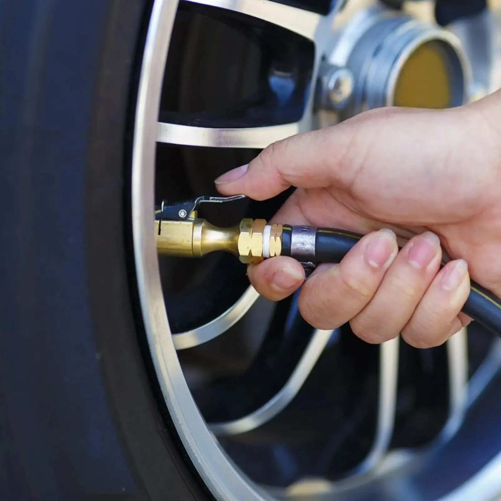 Tire Inflator Chuck No Leakage Tire Chuck Brass Air Chuck Multifunctional Tire Chuck Heavy Duty Lock On Tire Inflator Chuck