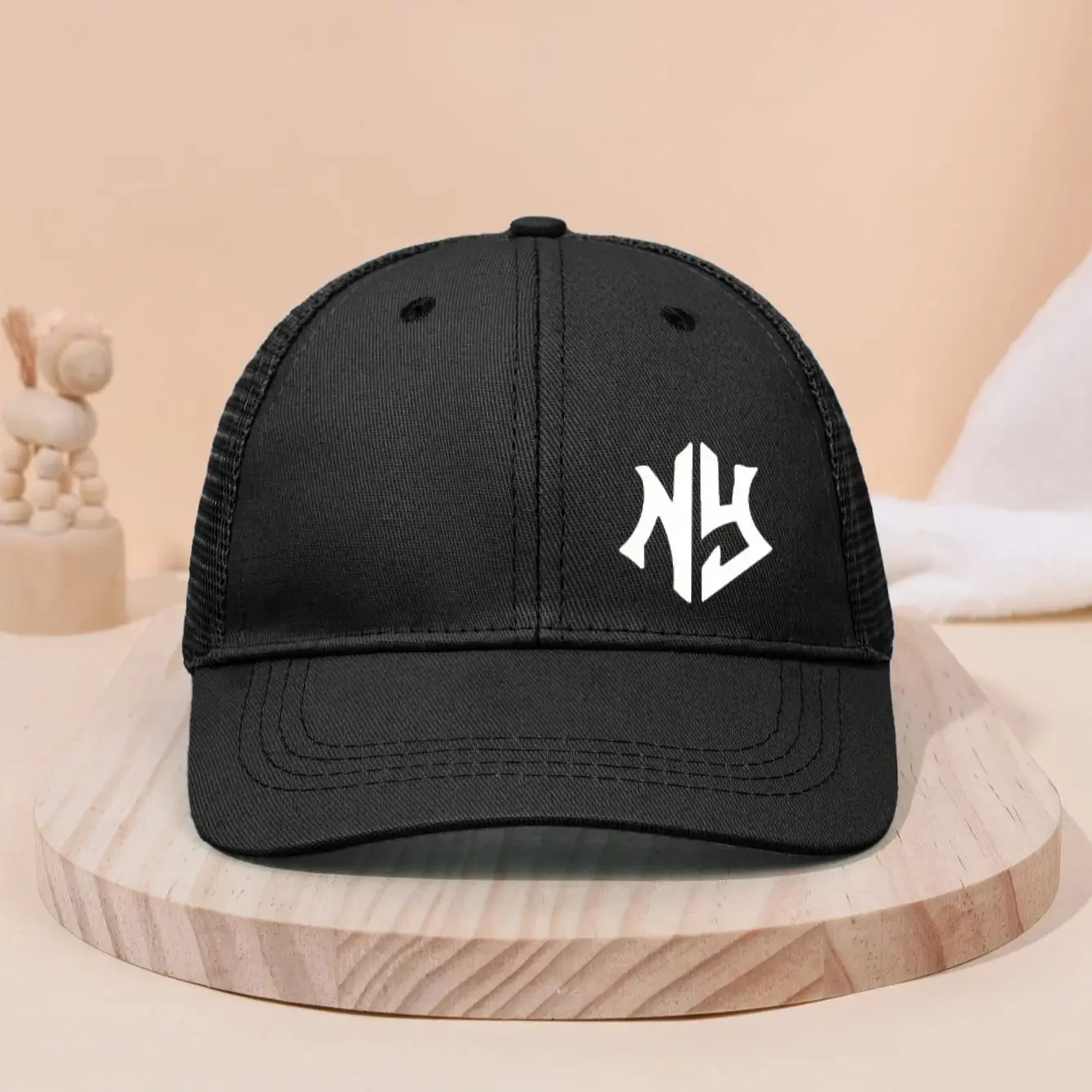 قبعة بيسبول لتظليل الشمس لربيع وصيف الأطفال "NY" مطبوعة منقار البط للأولاد والبنات، قبعة سائق شاحنة شبكية قابلة للتنفس