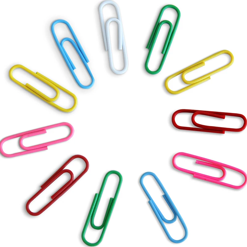 Deli Nickel-Plated Metal Colored Paperclips for Financial Document Sorting Round Box 160 Pcs/Box 0038