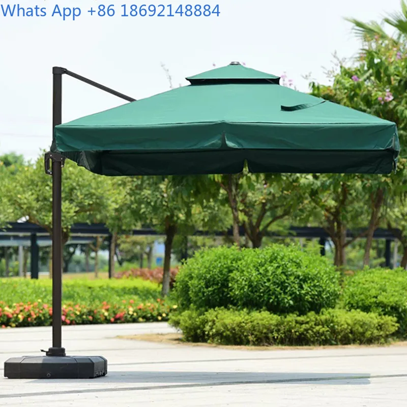 Outdoor Sun Umbrella Large Foldable Shade Canopy for Patio Security Booth Garden Use