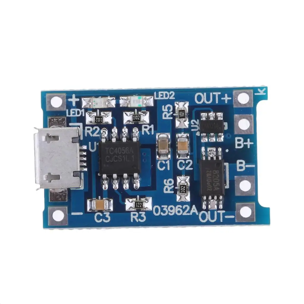 Модуль зарядного устройства премиум-класса Интерфейс Micro USB 5 В 1 А Зарядная плата LED