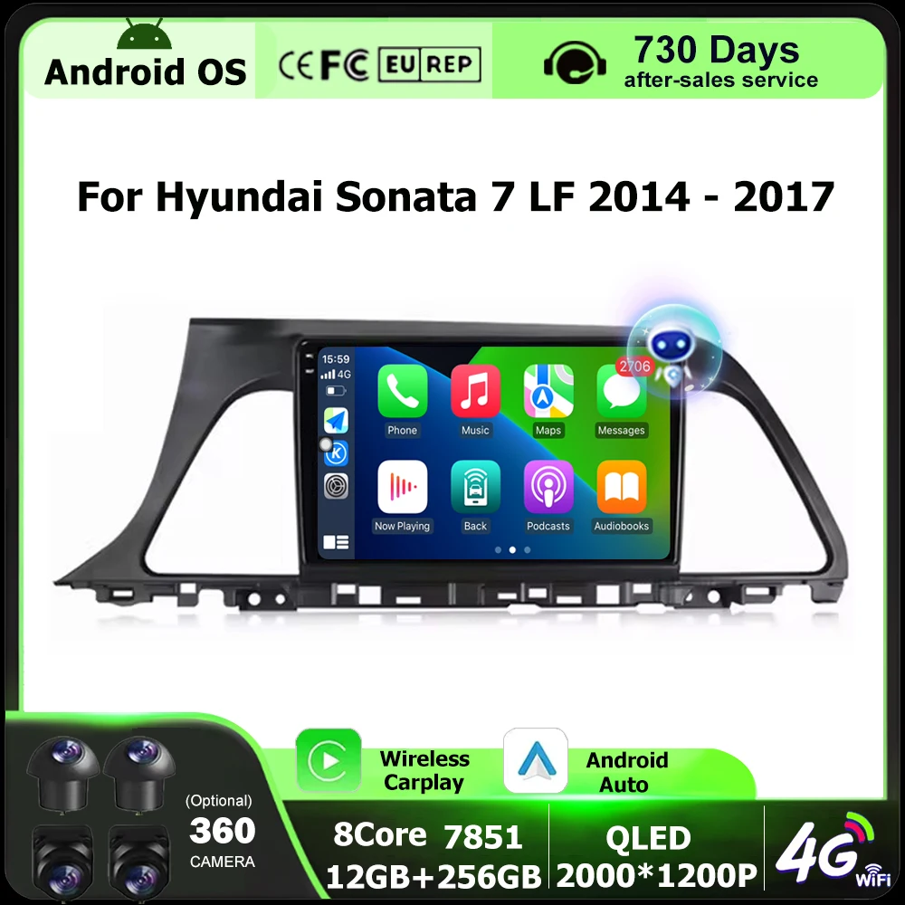 

Android Auto для Hyundai Sonata 7 LF 2014-2017 Автомобильный радиоприемник с GPS-навигацией, мультимедийный плеер, инструменты Bluetooth DSP Carplay 4G WIFI