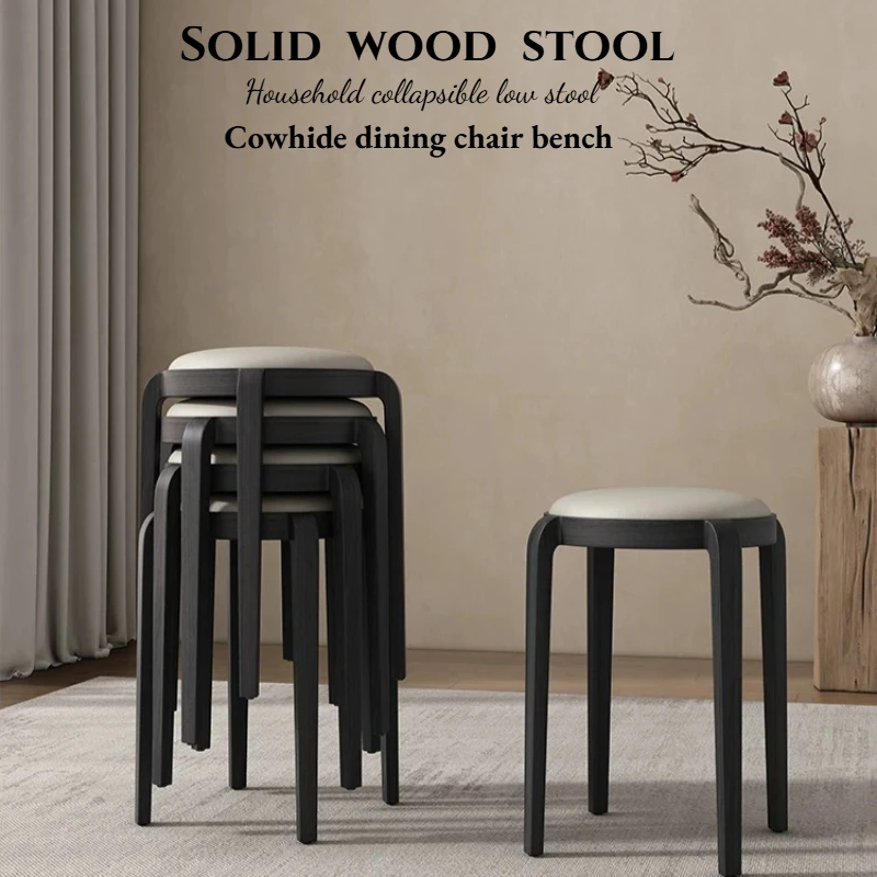 Vintage Luxury Stool Floor Vanity Wooden Portable Stool Pouffe Stackable Mueble Recibidor De Entrada Living Room Furniture
