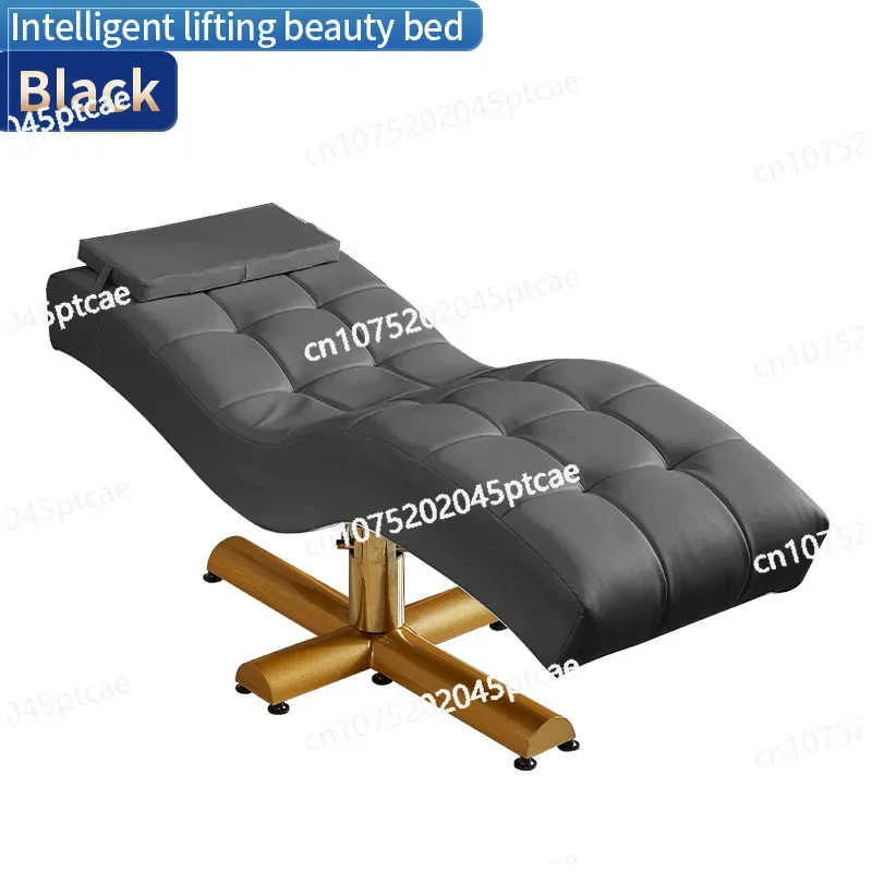 

Modern Luxury Golden Base Lifting Lash Bed Beauty Massage Bed with Light for Beauty Salon