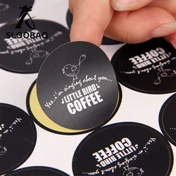 Color Printing Copperplate Paper Self-adhesive PVC Transparent Kraft Paper Writing Paper Packaging Label Sealing Sticker 1000PCS