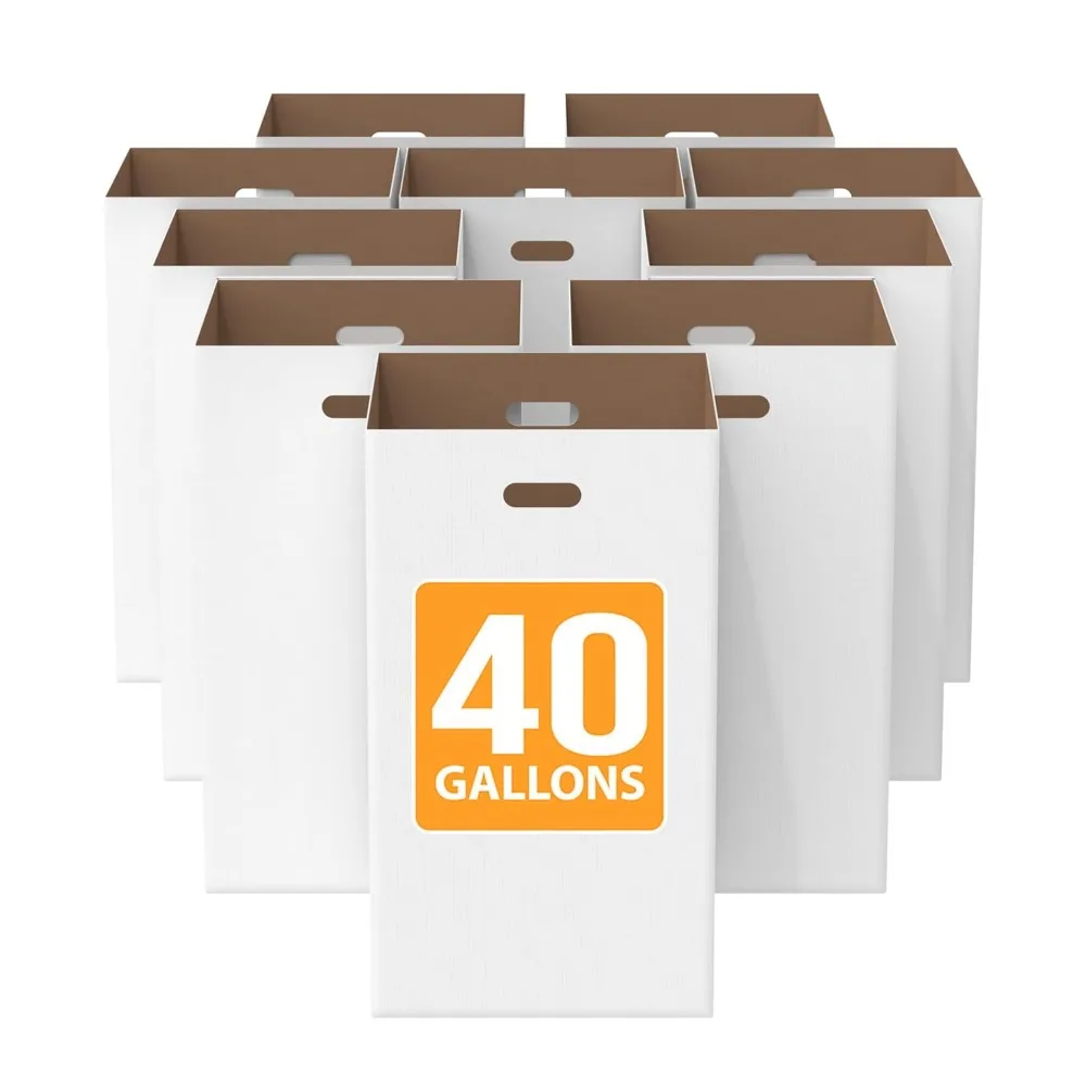

Corrugated Cardboard Trash & Recycling Containers - 10 Pack - Heavy-Duty, Disposable & Recyclable Waste Bins for Event