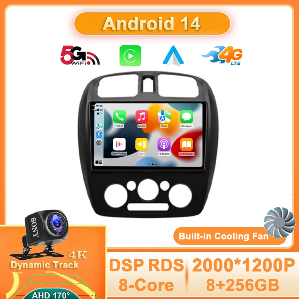 

Android 14 For Mazda 323 2000 - 2003 Car Radio Multimedia Stereo Video Player 4G WIFI GPS Navigation BT Carplay Auto 360 Camera