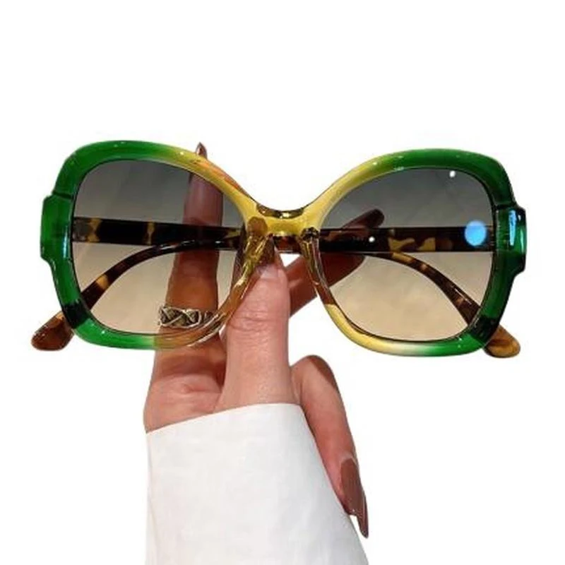 Retro New Oversized Oval Sunglasses Women Multi Color Lens S