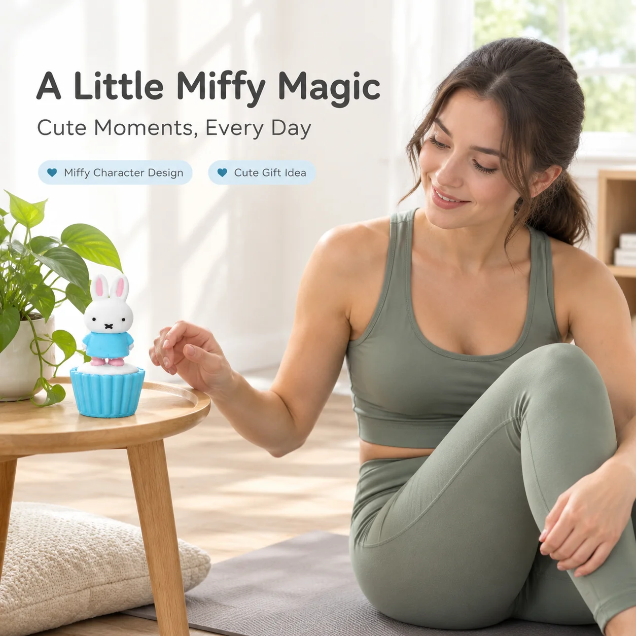 Cute Portable Mini 3D Printed Miffy Rabbit Stress Relief Squeeze Button Toy Press Sound Keychain Pendant Desktop Ornament