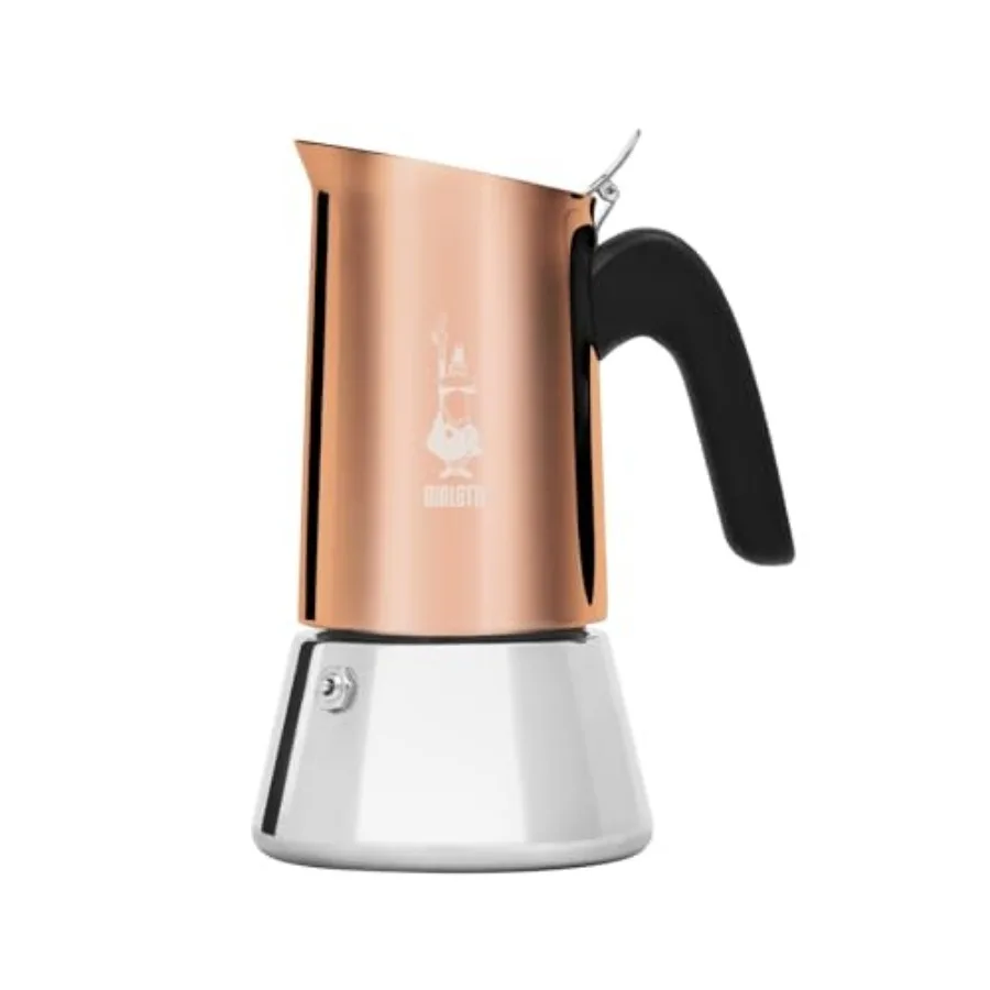 

New Venus Induction Stainless Steel Stovetop Espresso Coffee Maker Suitable for all Types of Hobs 7.9 Oz Copper