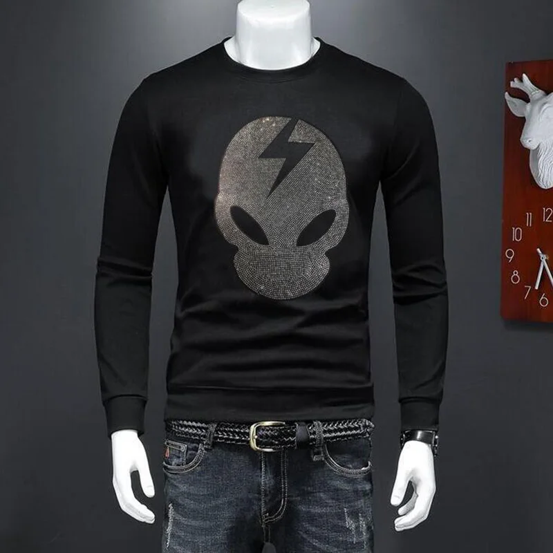 

Hip Hop Top Tees MaleCool Diamonds Sweatshirt Men Unisex Funny Cartoon hoodies Hot drill 051