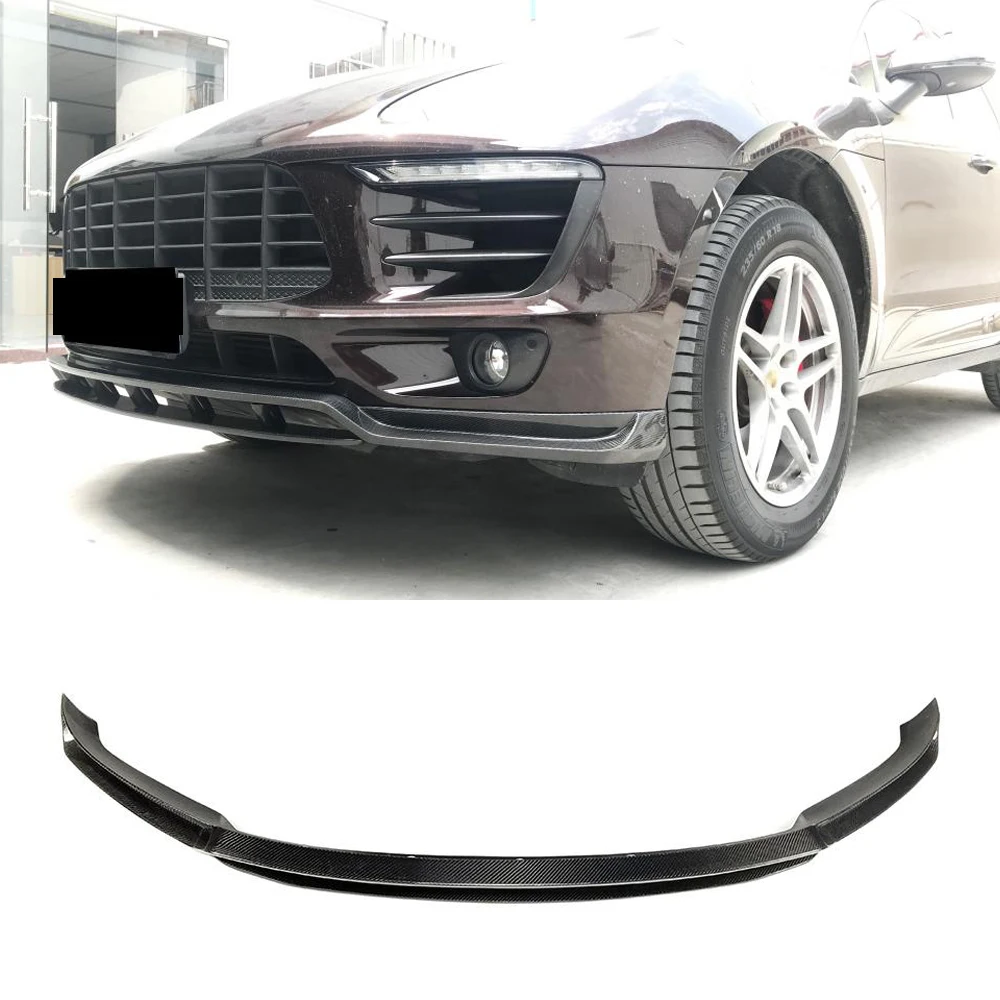 Spoiler przedniego zderzaka Splitters do Porsche Macan Standard 2014 2015 2016 2017, przedni zderzak z włókna węglowego Spoiler wargowy Splitter — zdjęcie 5