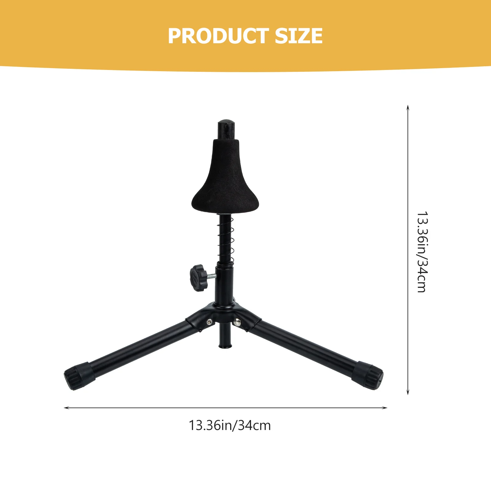 Suporte de trompete pequeno, suporte de instrumento dobrável, base de tripé, acolchoamento de esponja sem arranhões, suporte estável para trompete