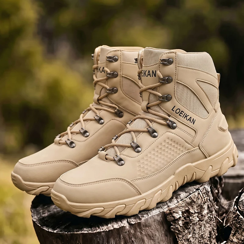 Men High‑cut Tactical Boots PU Mesh Non‑slip Thick Sole Male Outdoor Ankle Boots image 3