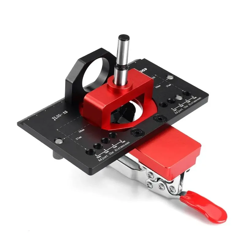 Metal Concealed Hinge Jig Standard Size Accurate Aluminum Alloy Quick Clamp Hinge Hole Drilling Jig Woodworking Kit By