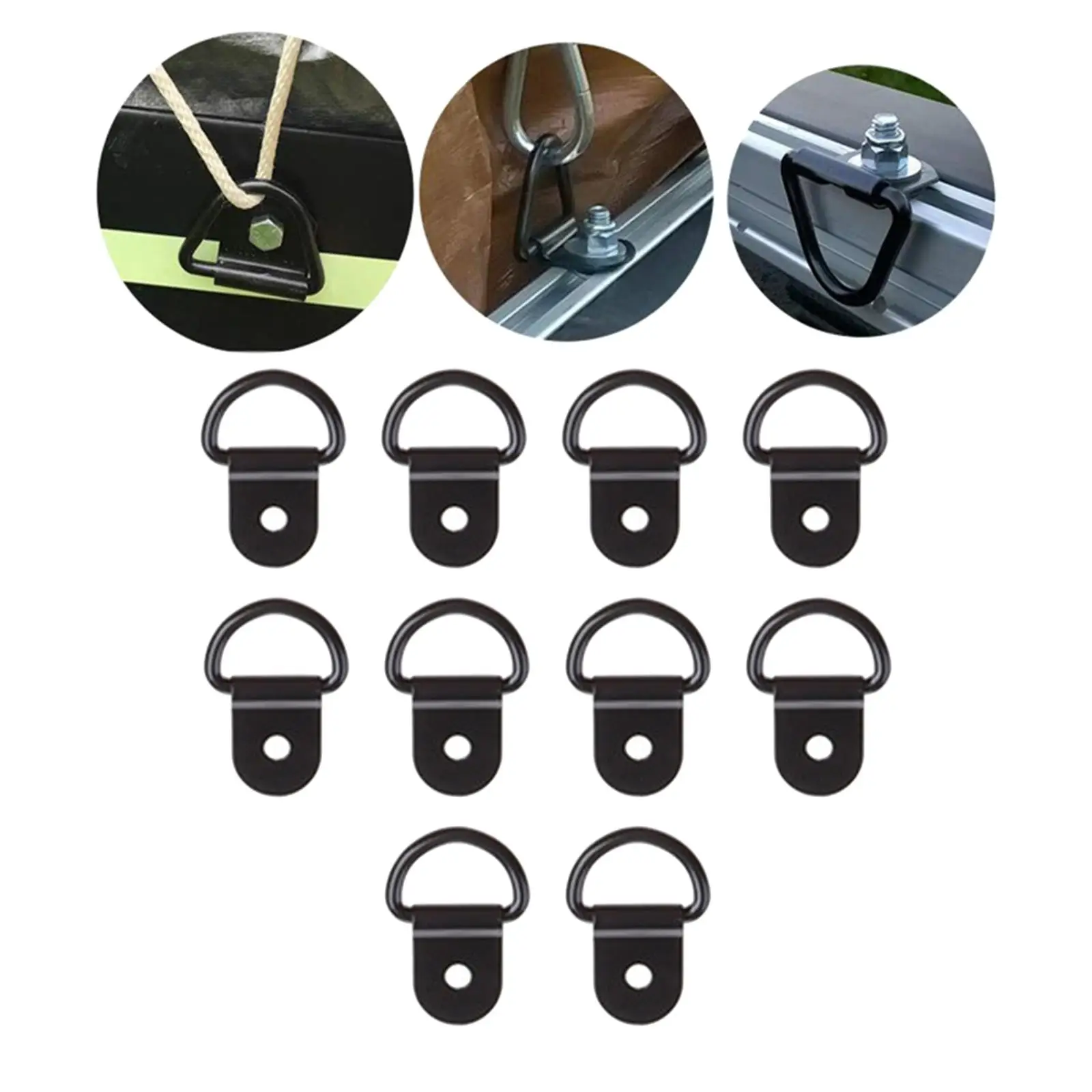 

10Pcs Tie Down Anchors Lashing Pull Hook Stainless Steel Tie Down for Truck SUV Loads on Case Boats Cargo