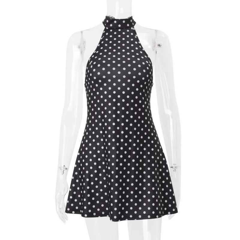 Wave Point Kleid Sommer Neue Damenmode Neckholder-Minirock Pure Desire Off-Shoulder Spicy Girl Kurzer Rock Partykleid – Detail 15