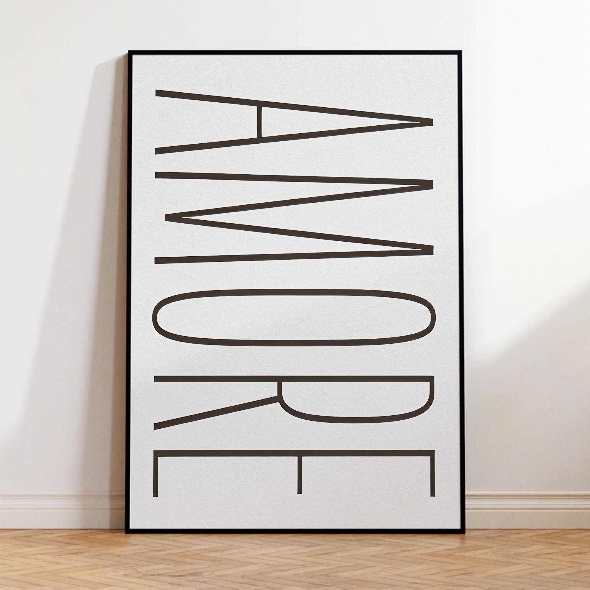 Simple And Stylish Letters Amore Wall Art Prints Canvas Painting Poster Picture For Living Bed Room Home Decor