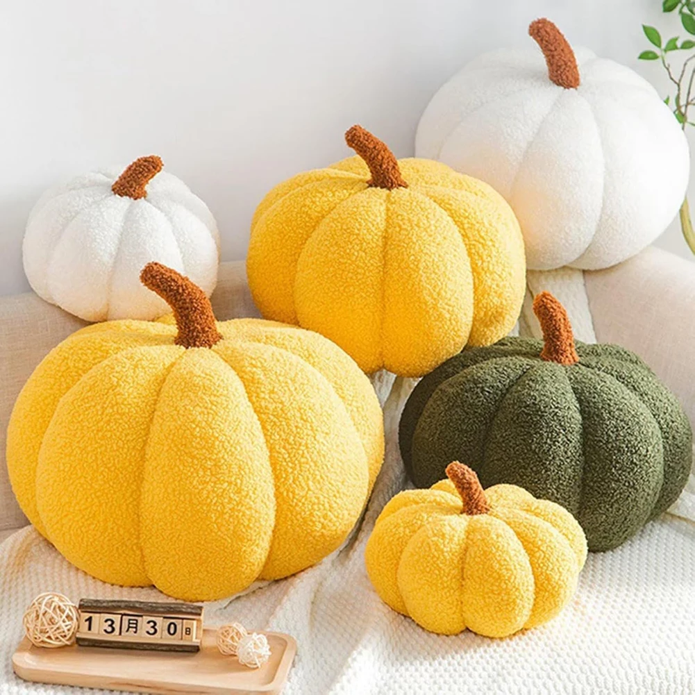 Soft Pumpkin Pillow Sofa Cushion Bedroom Decoration Kids Gifts Baby Soothing Hallowen Teddy Fleece Funny Pillow Party Home Decor