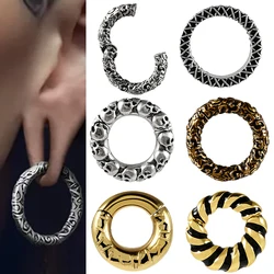 1PC Stainless Steel &Copper Skull Ear Weights Hangers For Stretched Ears Gauges Ear Plugs Tunnels Body Piercing Jewelry