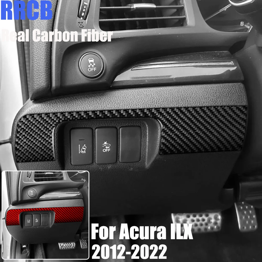 Real Carbon Fiber Car Accessories Driver Panel Soft Sticker For Acura ILX 2012 2013 2014 2015 2016 2017 2018 2019 2020 2021 2022