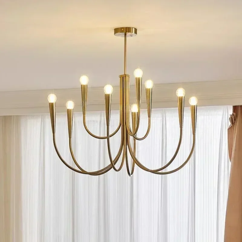 

Home Decoration Hanging Chandelier French Retro Designer Candle Led Lamp Interior Living Room Dining Bedroom Salon Pendant Lamp