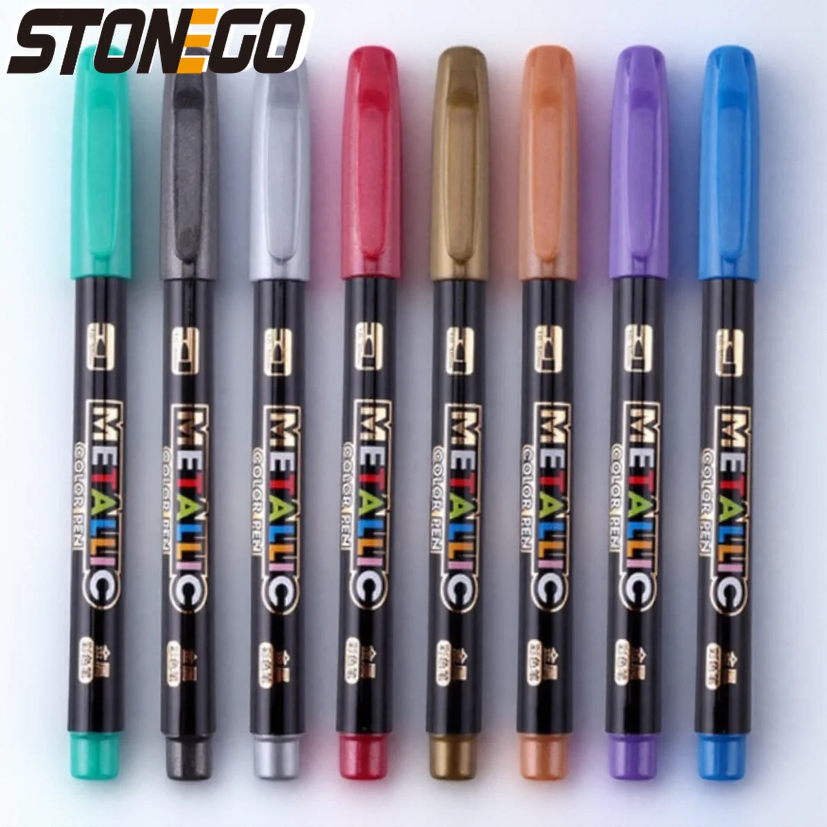 

8-цветный набор металлических маркеров, перманентные маркеры для рисования на водной основе для художественных ремесел, поделок своими руками