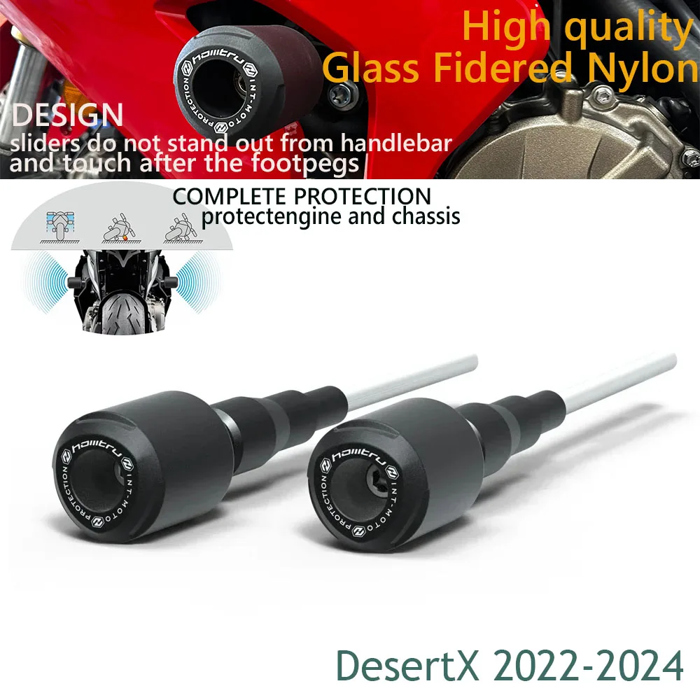 

For Ducati DesertX 2022-2024 Crash Protection Bobbins Safety protection Fall prevention