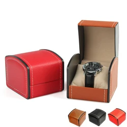 Portable Watch Box PU Leather Watch Case Organizer Storage Holder for Men Women Bracelet Vintage Jewelry Box with Leather Pillow