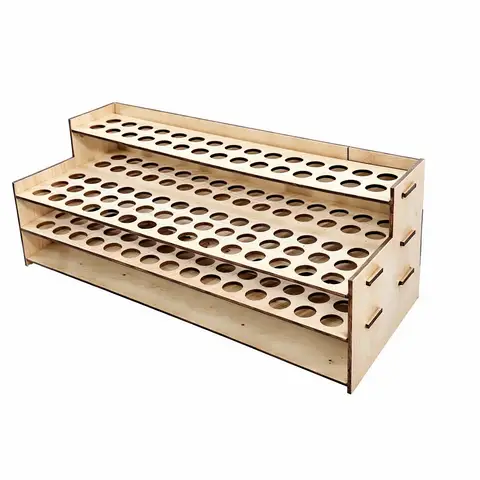 Wooden Frame Paint Brush Holder 75 Holes DIY Watercolor Brush Rack Household Saving Space Desk Organizer Colored Pencils