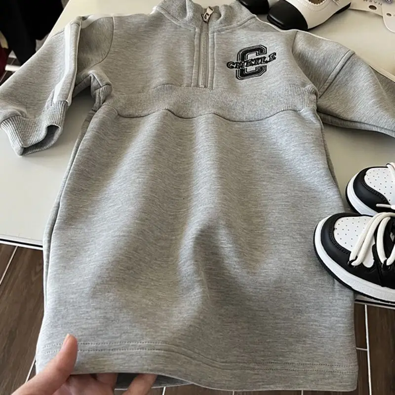 

New Fashion 2025 Girls Dresses Kids Long Sleeve Sports Dress Children Clothing Vestido Baby Girl Teenis Dresses 2 6 8 10 11Years